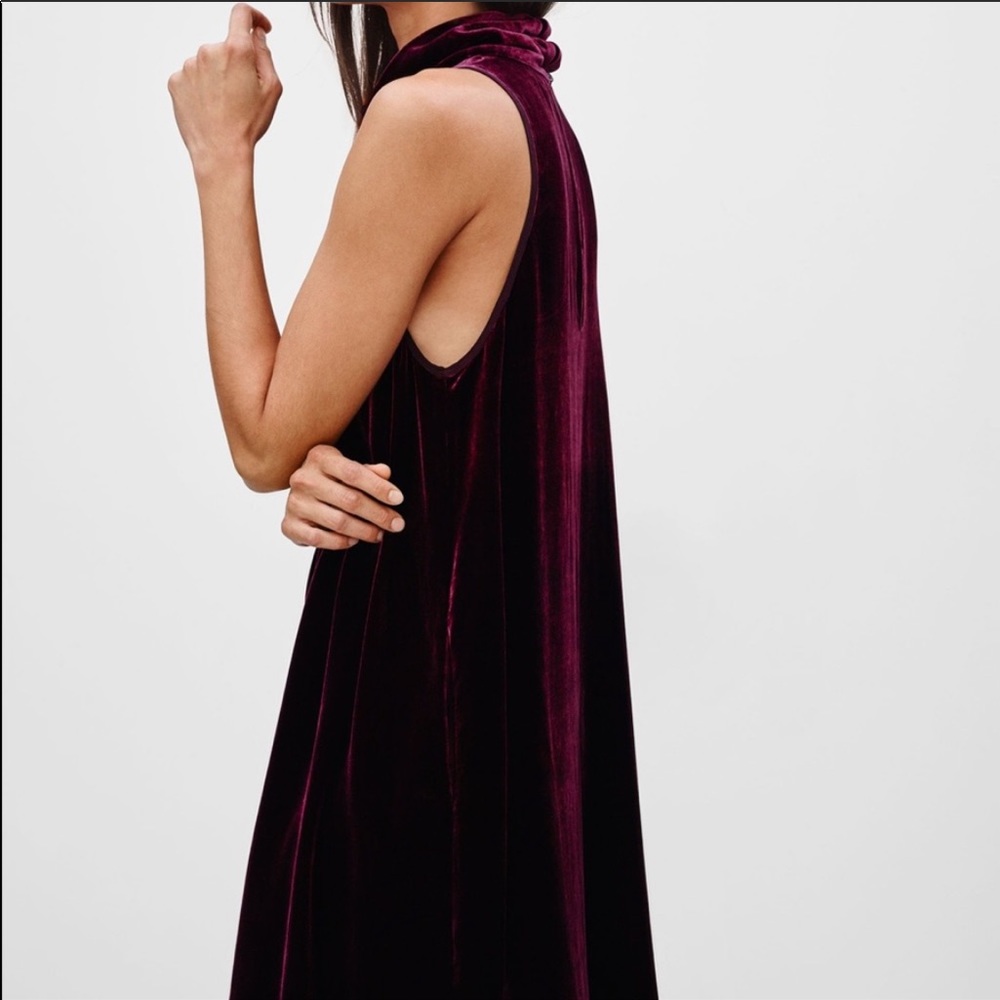 Aritzia Wilfred Velvet Turtleneck Tank Dress EUC